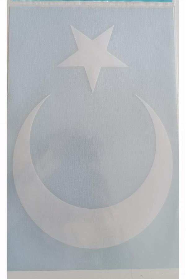 Alsepeteavm Türk Bayrağı Araba Çıkartması Sticker Dövme Beyaz - Image 1