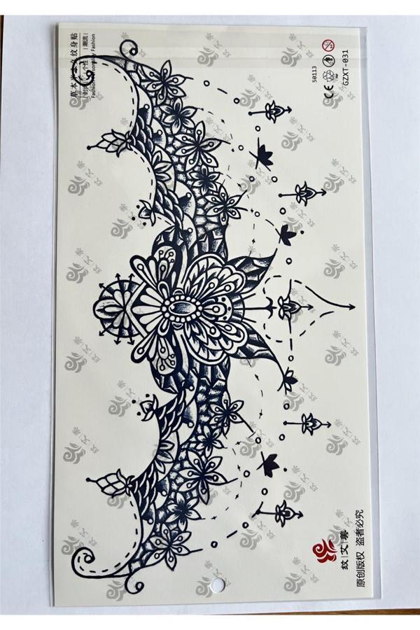 Alsepeteavm Büyük Boy Bel Göğüs Sırt İçin 28x15 cm GZXT-031 Yarı Kalıcı Geçici Dövme - Image 1