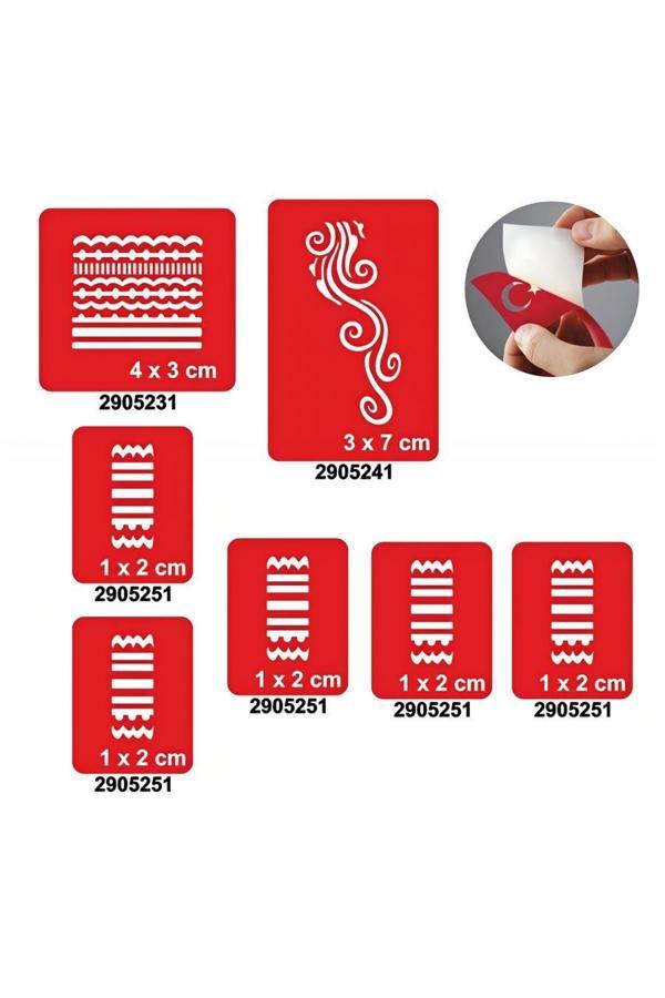 Alsepeteavm Çizgisel Motif 5'li Set Geçici Dövme Kına Şablonu - Image 1