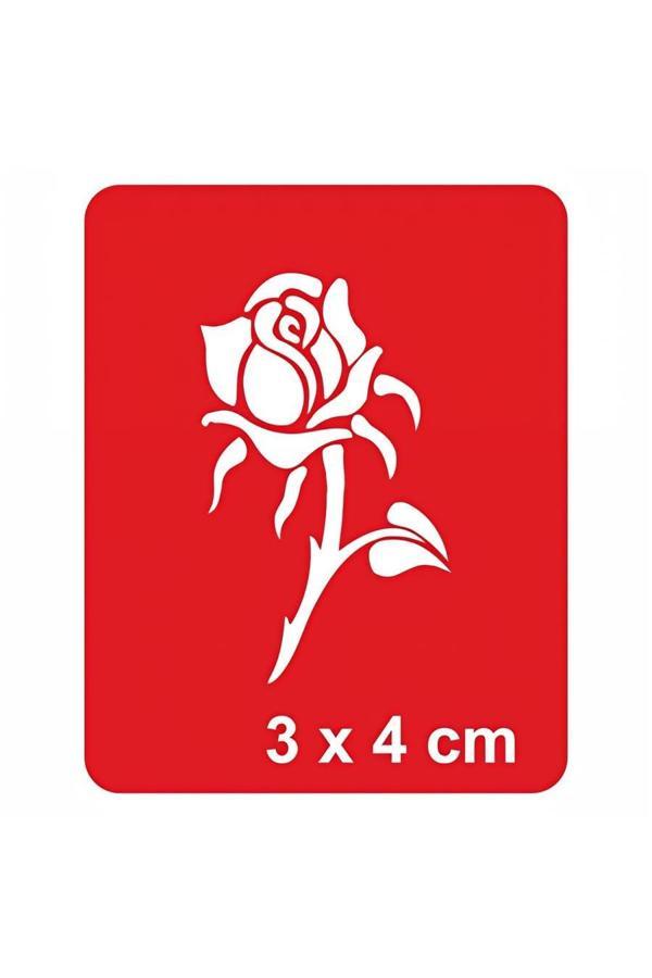 Alsepeteavm Gül Goncası Tattoo Geçici Dövme Şablonları Kına Kalıpları - Image 1