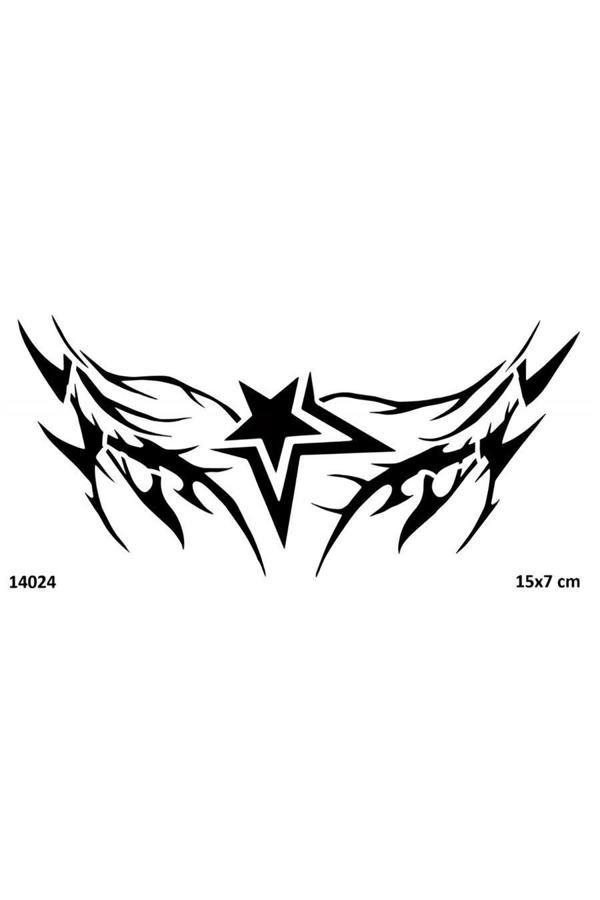 Alsepeteavm Yıldız Tribal Kanat Geçici Dövme Şablonu Stencil Kalıp - Image 1