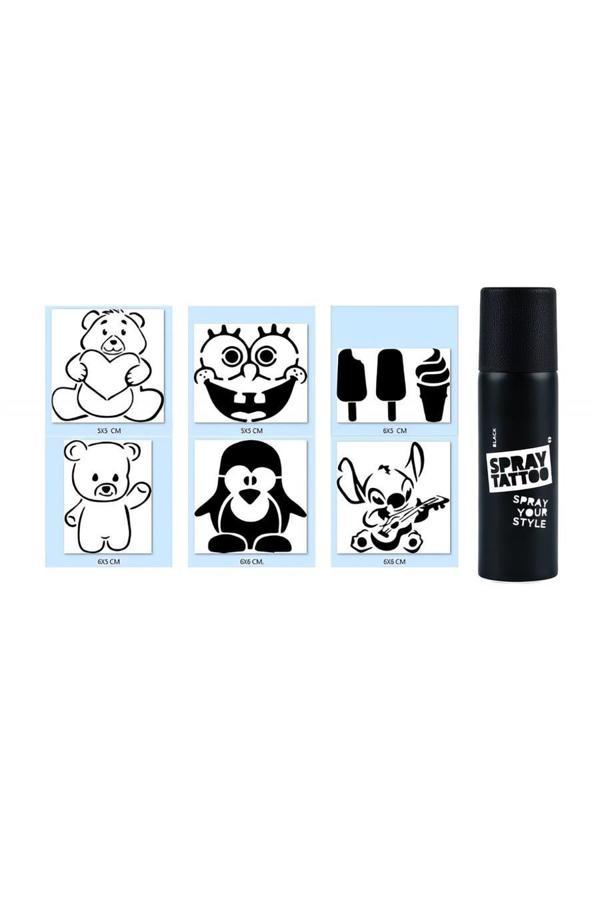 Alsepeteavm Ayıcık Geçici Sprey Dövme Seti Spray Tatto - Image 1