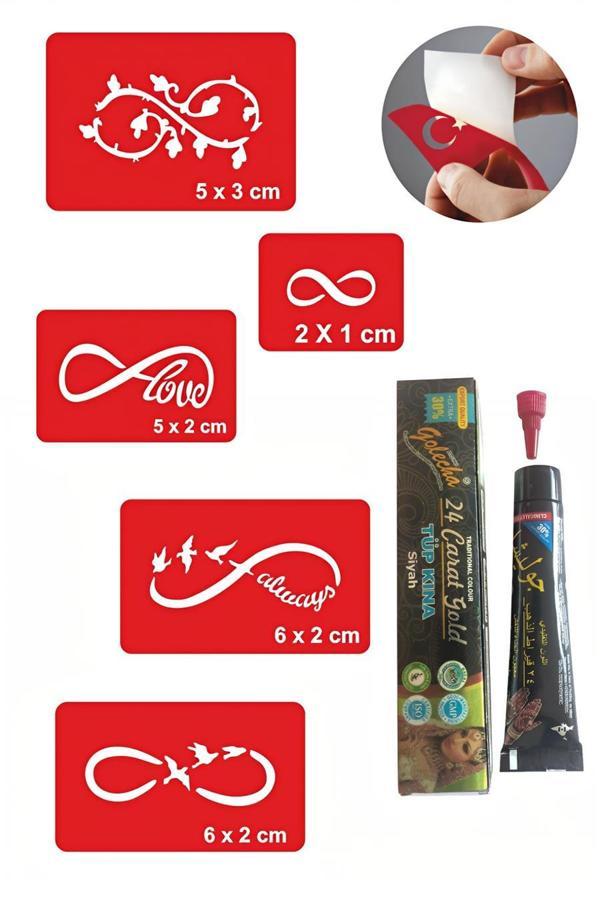 Alsepeteavm Sonsuzluk Desenleri Hint Kınası ile Geçici Dövme Yapma Seti - Image 1