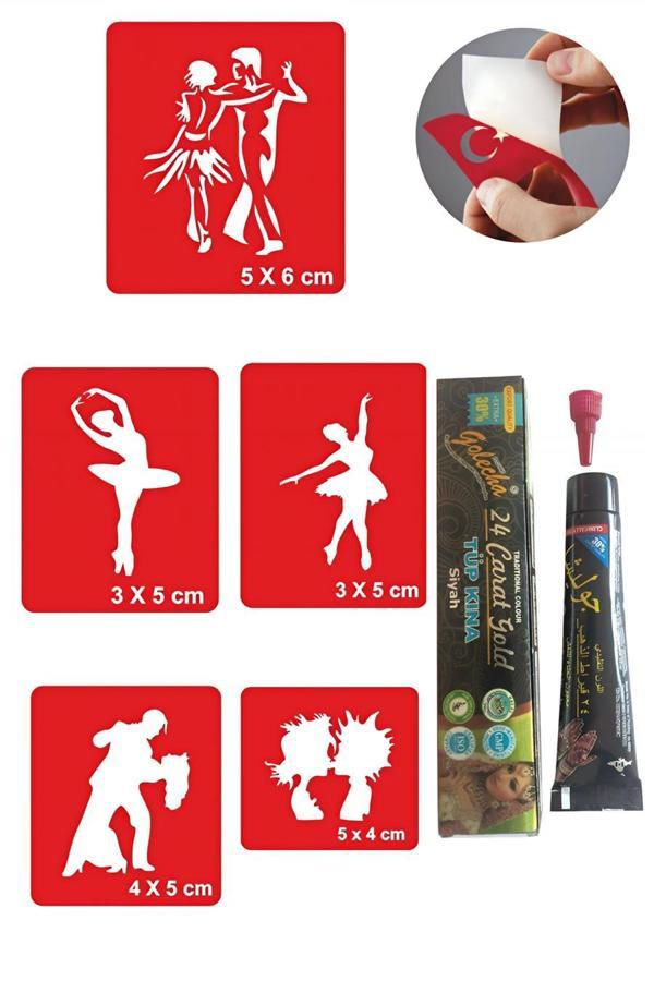 Alsepeteavm Tango Bale Desenleri Hint Kınası ile Geçici Dövme Yapma Seti - Image 1