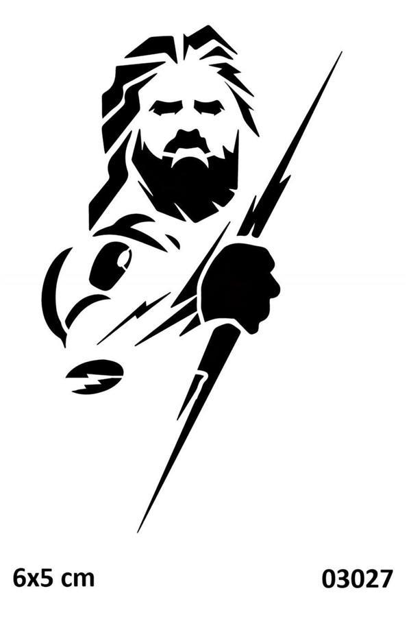 Alsepeteavm Zeus Şimşek Öfkesi Dövmesi Geçici Dövme Şablonu - Image 1