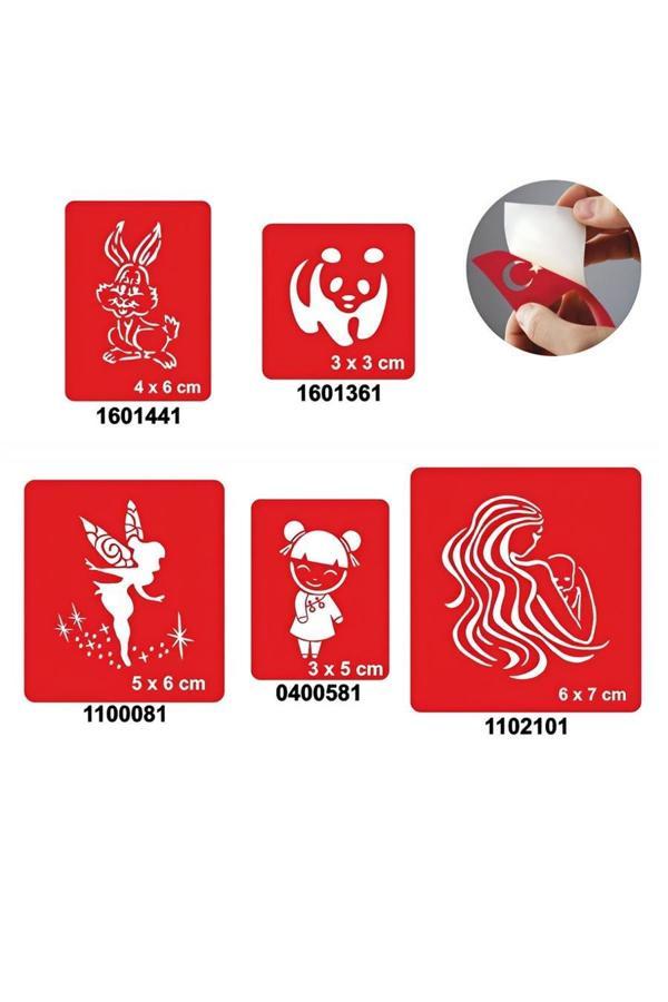 Alsepeteavm Melek Ve Hayvan Modelleri 5'li Set Geçici Dövme Kına Şablonu - Image 1