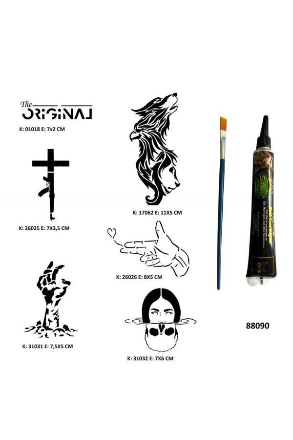 Alsepeteavm Savaş ve Zombi Hint Kınası Hediyeli Geçici Dövme Seti - Image 1