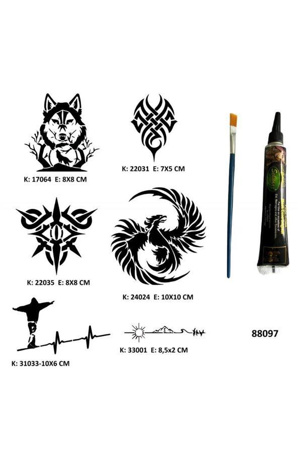 Alsepeteavm Vahşi Doğa Modelleri Hint Kınası Hediyeli Geçici Dövme Seti - Image 1