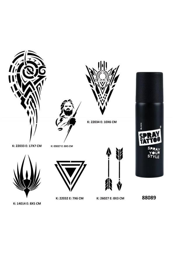 Alsepeteavm Tribal Kol Modelleri Sprey Dövme Geçici Dövme Seti Dark Siyah - Image 1