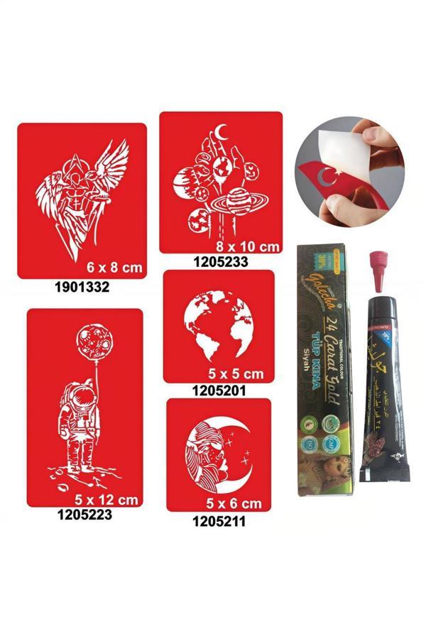 Alsepeteavm Evrenin Sırları Hint Kınası ile Geçici Dövme Yapma Seti - Image 1
