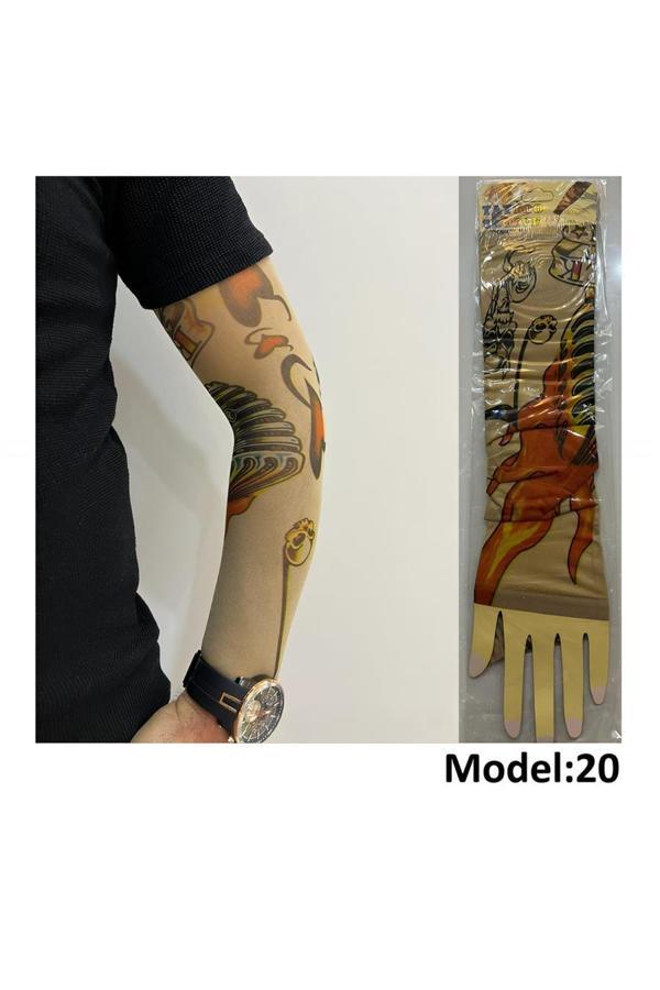 Alsepeteavm Giyilebilir Dövme Çift Kol 2 Adet Kol Çorap Dövmesi Sleeve tattoo Model20 - Image 1