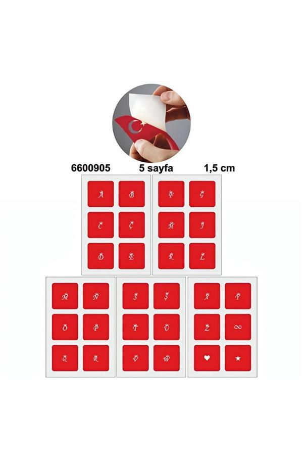 Alsepeteavm Mini Taçlı Harf  Dövme Şablonu Seti - Image 1