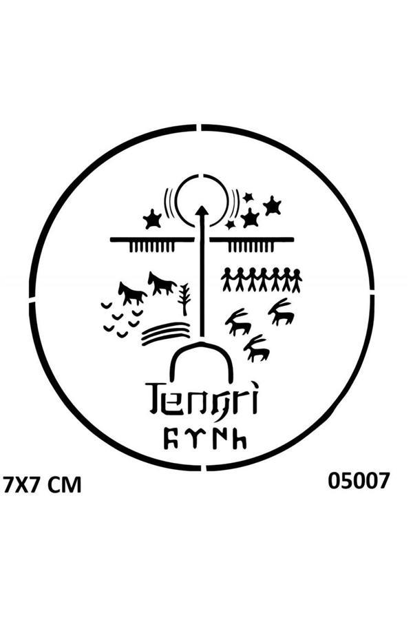 Alsepeteavm Tengri Göktürk Türk Sembolü Geçici Dövme Şablonu - Image 1