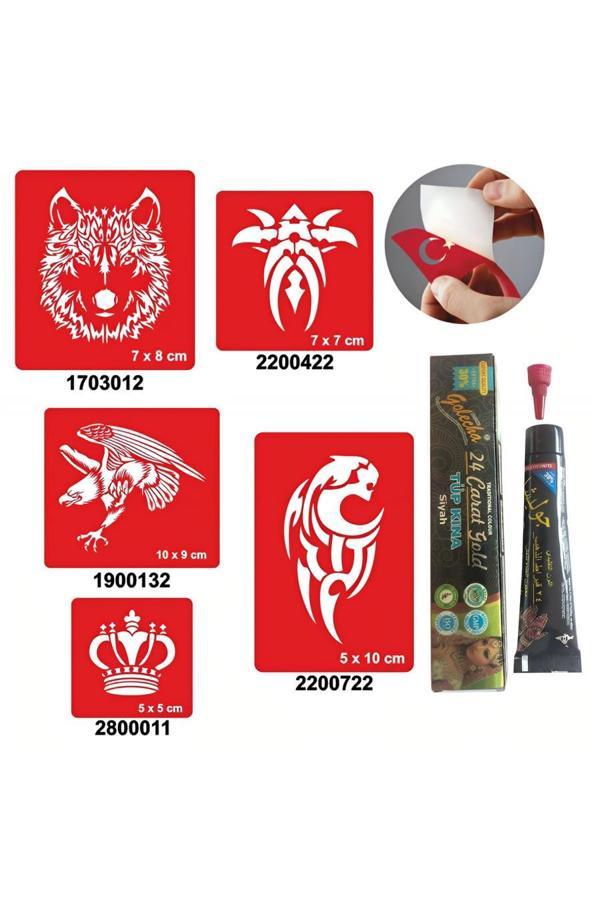 Alsepeteavm Vahşi Tribal Desenleri Hint Kınası ile Geçici Dövme Yapma Seti - Image 1