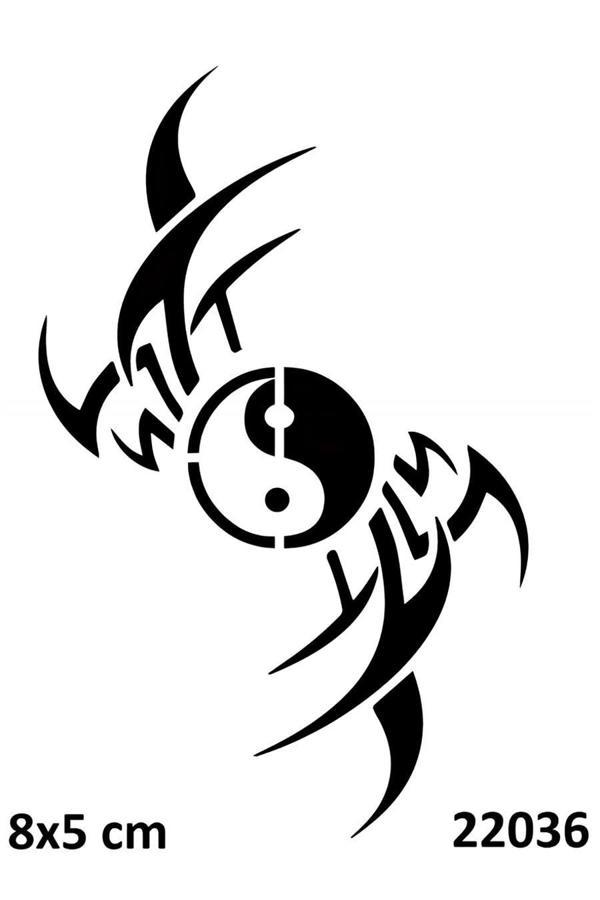 Alsepeteavm Ying Yang Bıçakları Dövmesi Geçici Dövme Deseni - Image 1