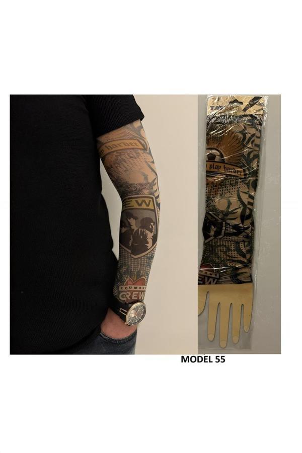 Alsepeteavm Giyilebilir Dövme Çift Kol 2 Adet Kol Çorap Dövmesi Sleeve tattoo Model55 - Image 1
