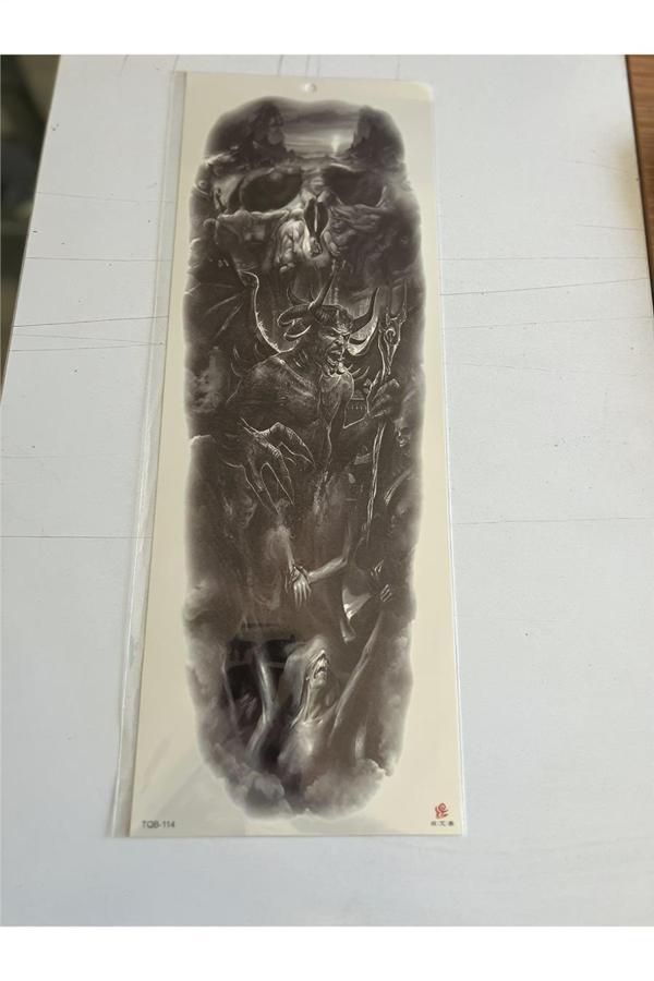 Alsepeteavm Hayalet 1 Hafta Kalıcı Tam Kol Kaplama Bacak Yapıştırma Geçici Dövme 46 CM - Image 1
