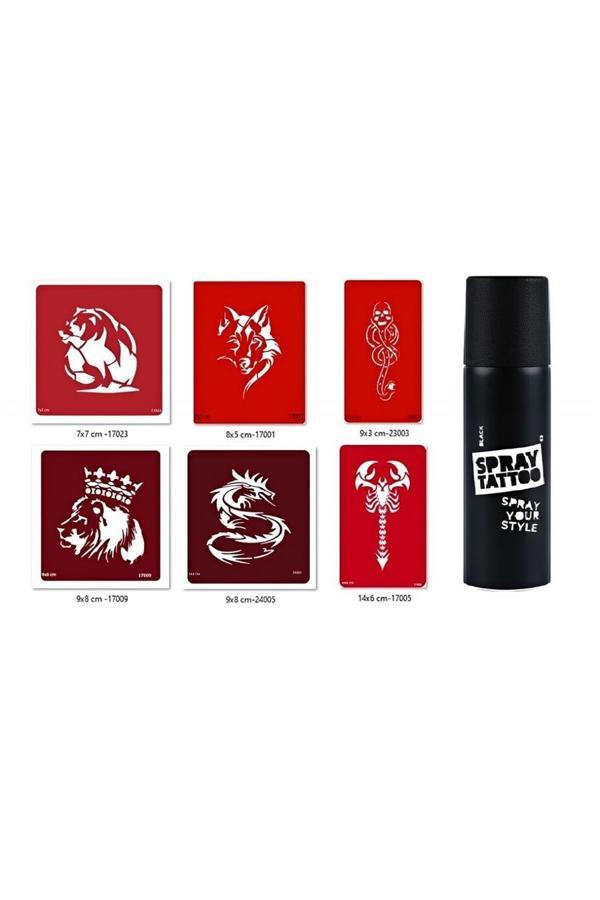 Alsepeteavm Ayı Ve Akrep Geçici Sprey Dövme Seti Spray Tatto - Image 1