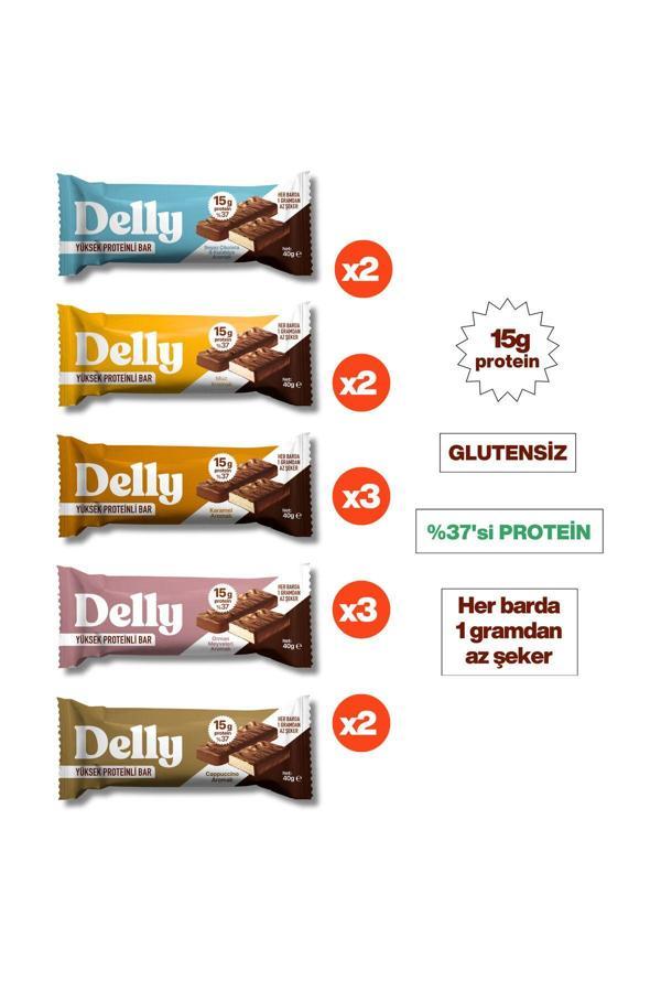 Delly 12 Adet Çikolata Kaplı - Yüksek Proteinli Bar Karışık Kutu - Image 1