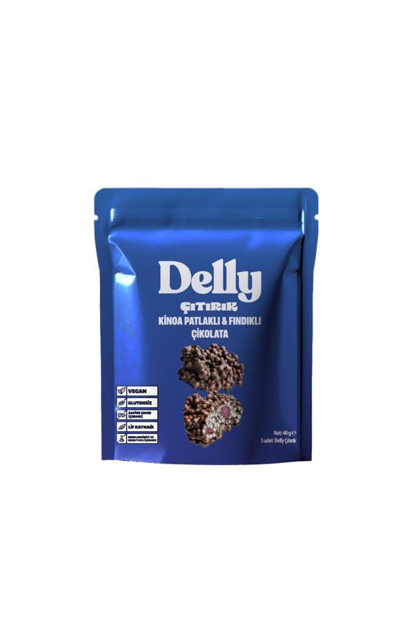 Delly 8 Adet Çıtırık Kinoa Patlaklı & Fındıklı Çikolata - Image 1