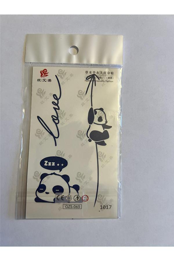Alsepeteavm Panda Minimal Yarı Kalıcı Hayalet Geçici Dövme Yapıştırma Dövme - Image 1