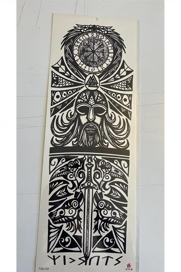 Alsepeteavm Maori 1 Hafta Kalıcı Tam Kol Kaplama Bacak Yapıştırma Geçici Dövme 46 CM - Image 1