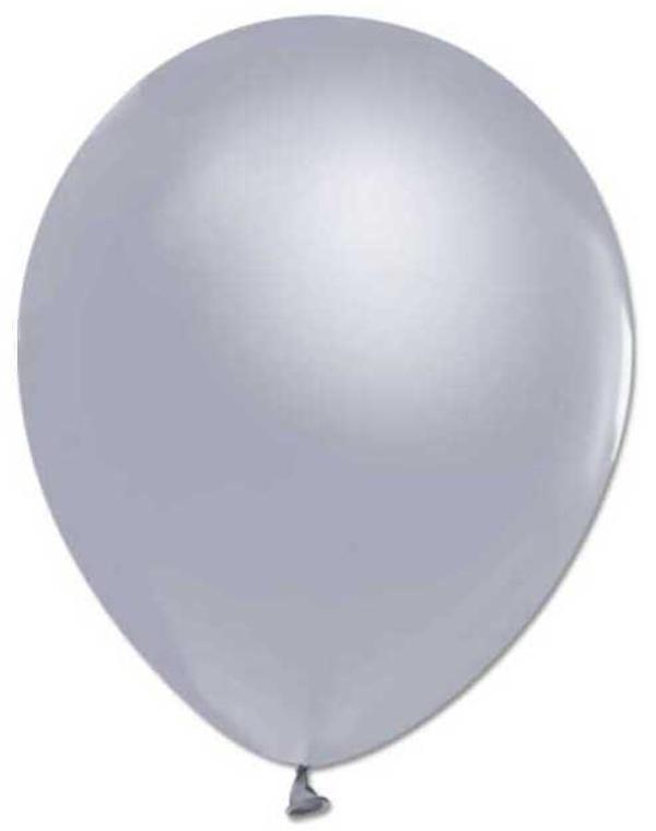 BALON METALİK DÜZ 5 İNC GÜMÜŞ 100 ADET - Image 1