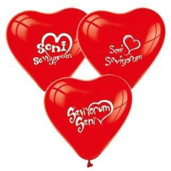 BALON SENİ SEVİYORUM KALP KIRMIZI 100 ADET - Image 1
