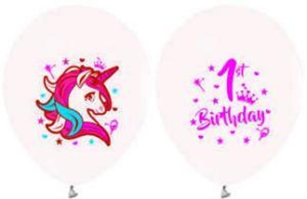 BALON UNICORN 1 YAŞ 12" BYZ 100 ADET - Image 1