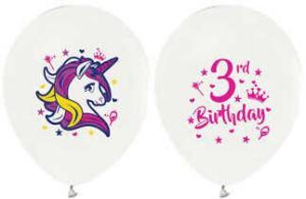 BALON UNICORN 3 YAŞ 12" BYZ 100 ADET - Image 1