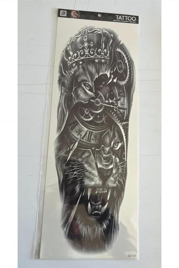 Alsepeteavm Aslan kral 1 Hafta Kalıcı Tam Kol Bacak Yapıştırma Geçici Dövme 46 CM - Image 1