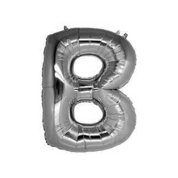 FOLYO BALON HARF B GÜMÜŞ 16 INC(40CM) 1 ADET - Image 1