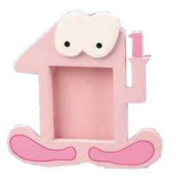 ÇERÇEVE 1 YAŞ AHŞAP PEMBE 1 ADET - Image 1