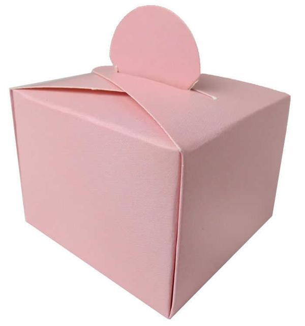 LOKUMLUK KARTON KUTU MAKARON PEMBE 25 ADET - Image 1