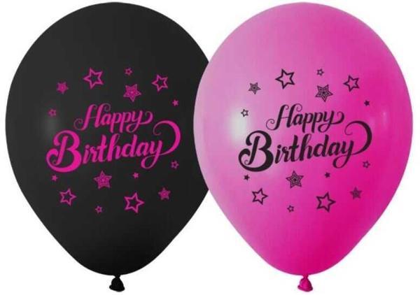 BALON HAPPY BIRTHDAY PINK STAR 100 ADET - Image 1