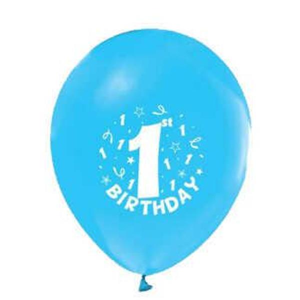 BALON HAPY BİRTHDAY 1 YAŞ MAVİ 100 ADET - Image 1