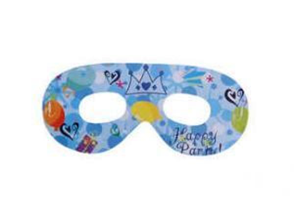 MASKE GÖZLÜK TAÇLI HAPPY BIRTHDAY MAVİ 10 ADET - Image 1