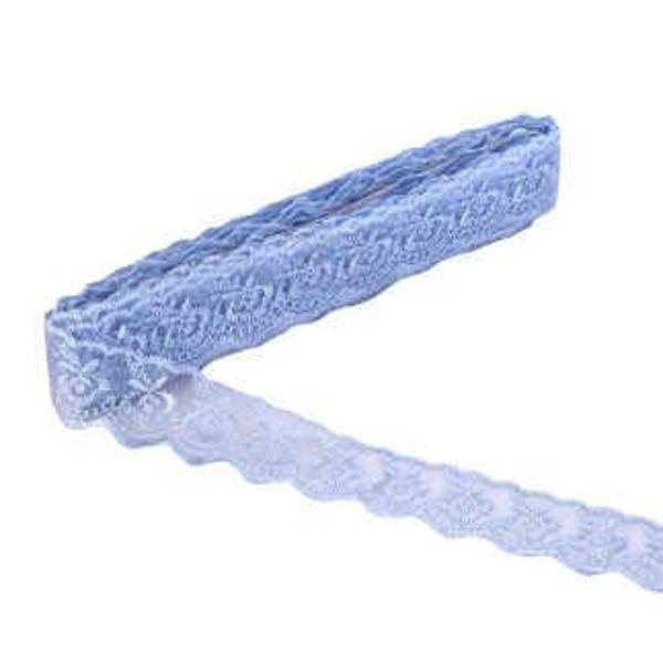 KURDELA DANTELİ 4 CM MAVİ 9 MT 1 ADET - Image 1