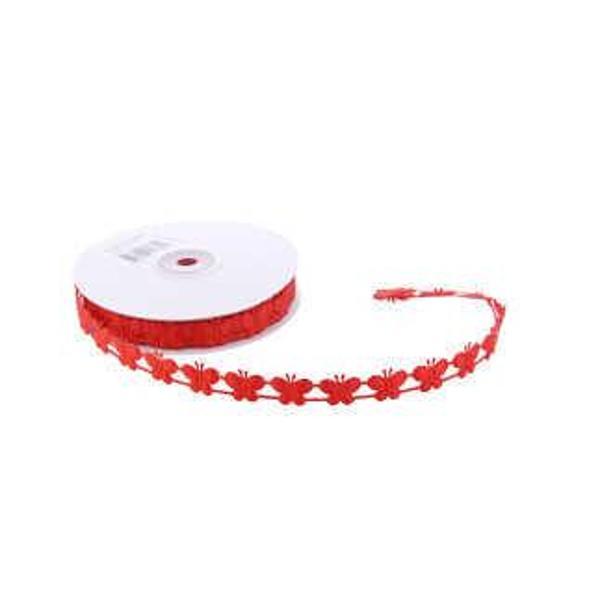 KURDELA KELEBEKLİ 2 CM KIRMIZI 18 MT 1 ADET - Image 1
