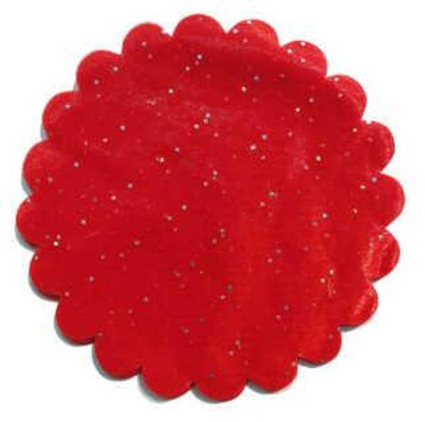 ORGANZE TAŞLI TÜL KIRMIZI 24 CM 100 ADET - Image 1