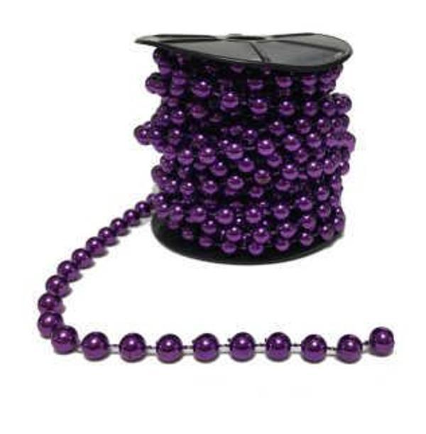 İNCİ İPE DİZİLİ MOR 8mm 8mt 1 ADET - Image 1