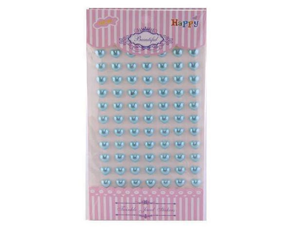 İNCİ KALP YAPIŞKANLI MAVİ 77 ADET 1 PAKET - Image 1