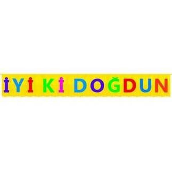 İYİKİ DOĞDUN BANNER FRINGED MULTICOLOUR 1 ADET - Image 1