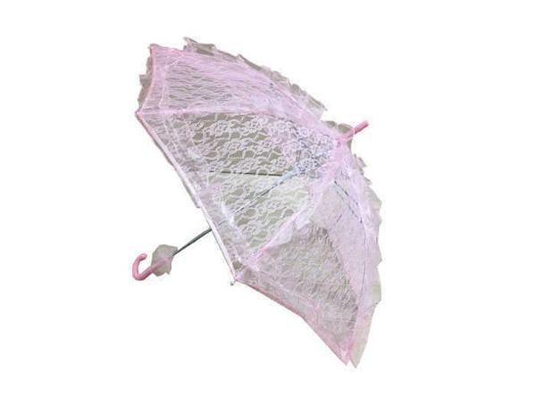 ŞEMSİYE DANTEL İŞLEMELİ PEMBE 1 ADET - Image 1