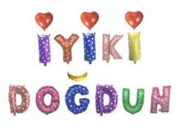FOLYO BALON İYİKİ DOĞDUN SET RENGARENK 1 SET - Image 1
