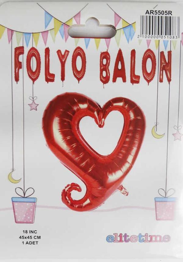 FOLYO BALON KALP ORTASI BOŞ KIRMIZI 18 İNC 1 ADET - Image 1