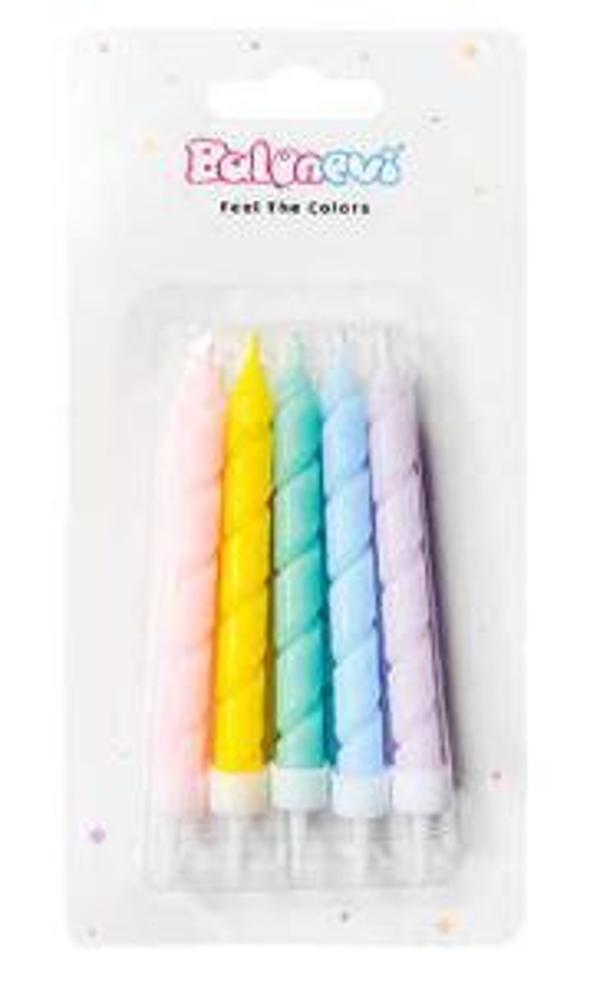 MUM PASTEL MAKARON SPIRAL RENGARENK 10 ADET - Image 1
