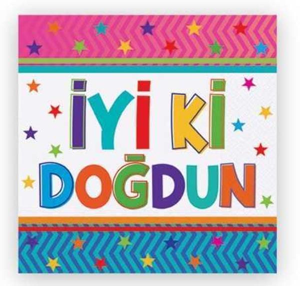 PEÇETE İYİKİ DOĞDUN FUNSTAR 33X33cm 16 ADET - Image 1