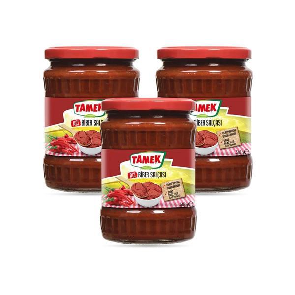 Tamek Biber Salçası Acı 540 gr Cam x 3 Adet - Image 1