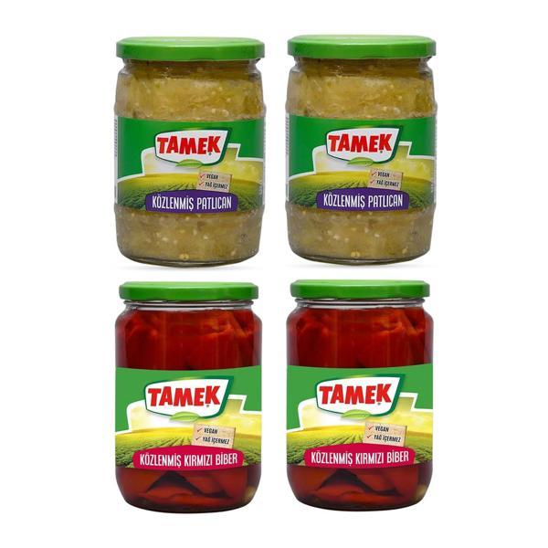 Tamek Közlenmiş Biber ve Patlıcan Cam Kavanoz 4 lü  - Image 1